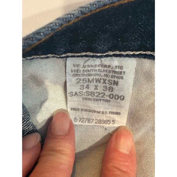 Vintage Wrangler Twenty X Jeans 34x38 Dark Wash Made USA Fabric Western Rodeo - Picture 5 of 11